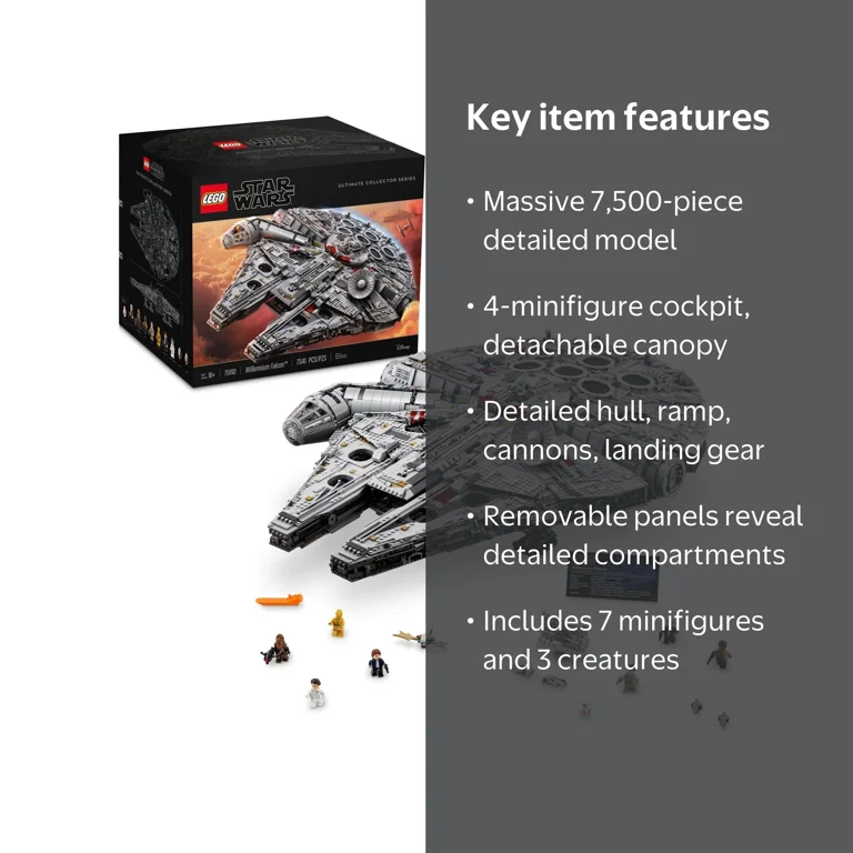 LEGO, Star Wars Millennium Falcon, 7541 pcs, Multicolor - Walmart.com