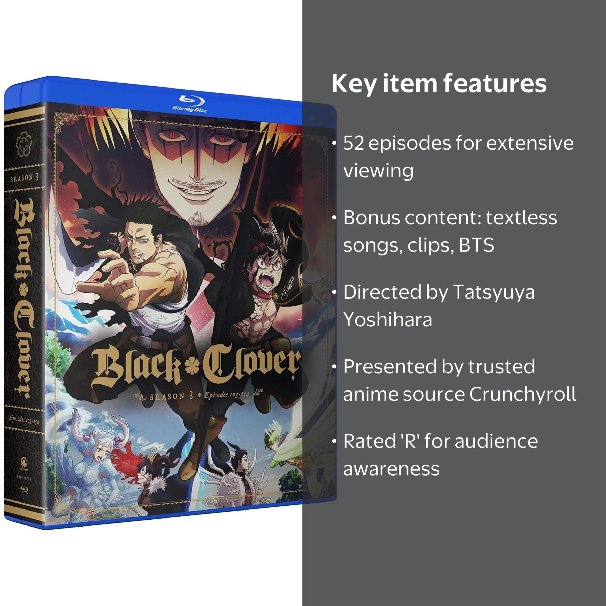 Crunchyroll, Black Clover: Season 3, Complete Collection - Walmart.com