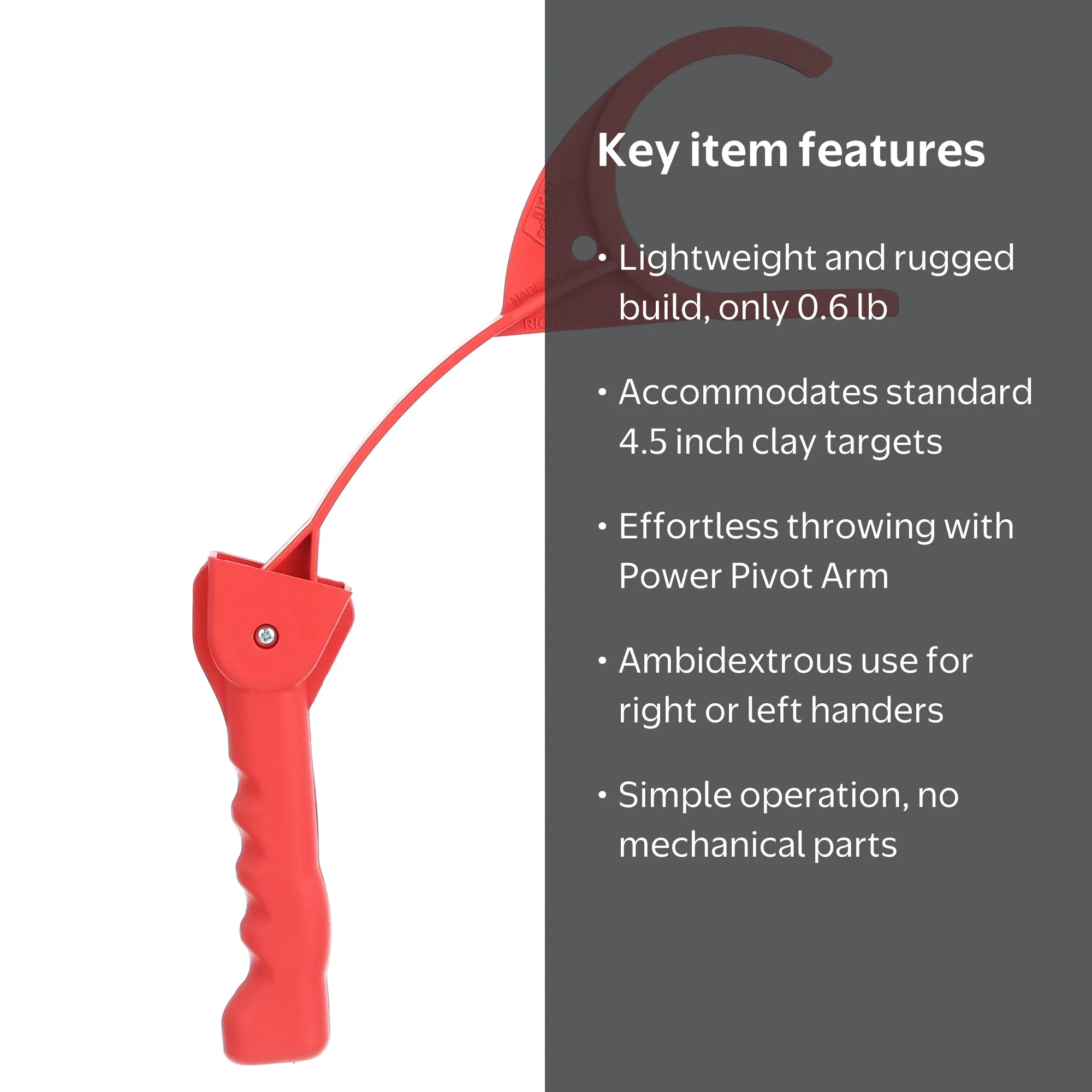 MTM Clay Target Thrower with Power Pivot Arm, Plastic, Red, 0.6 lb