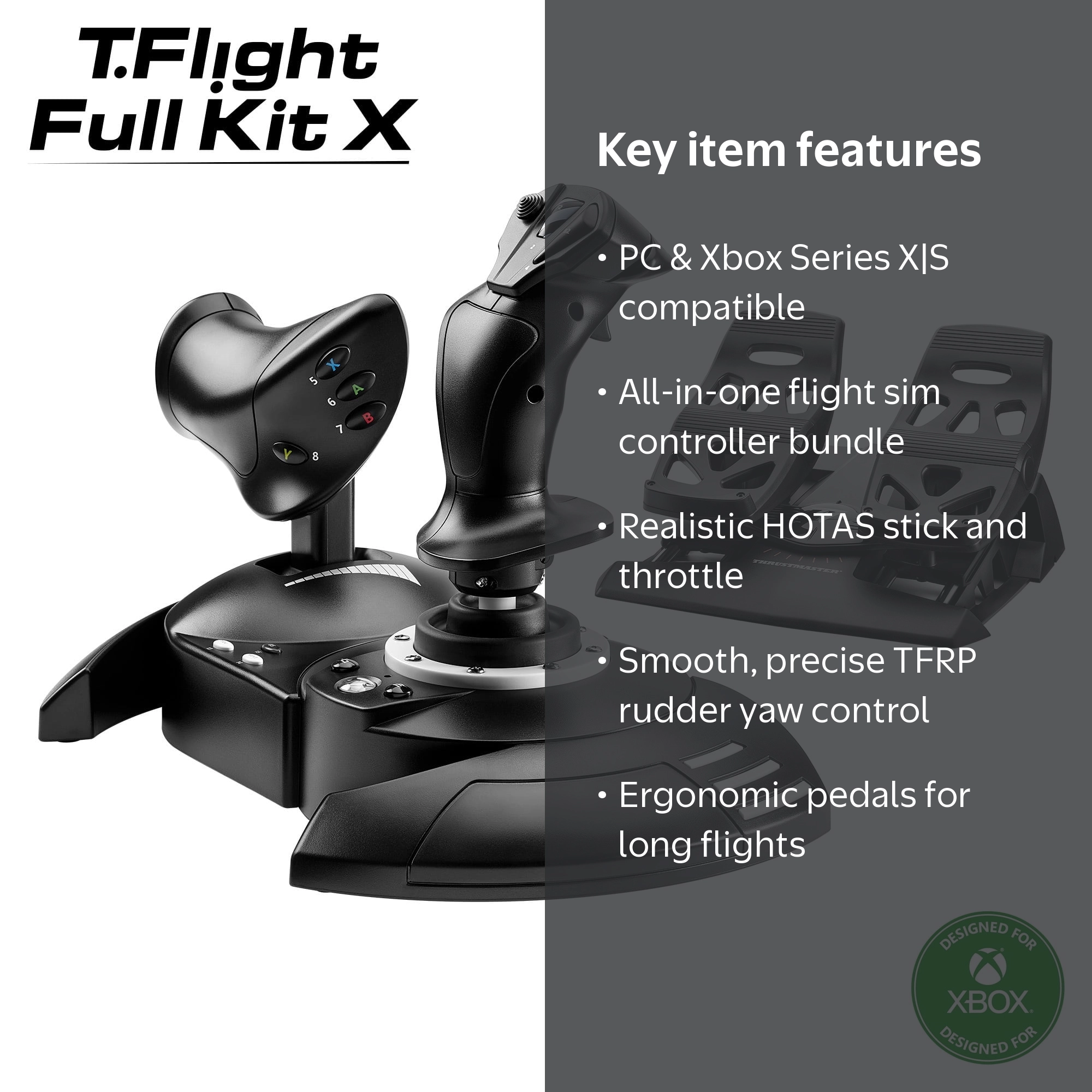 Thrustmaster T-Flight Full Kit, HOTAS Stick, Throttle and Rudder