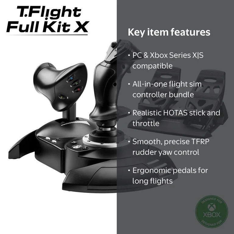 Thrustmaster T-Flight Full Kit, HOTAS Flight Stick and Rudder for