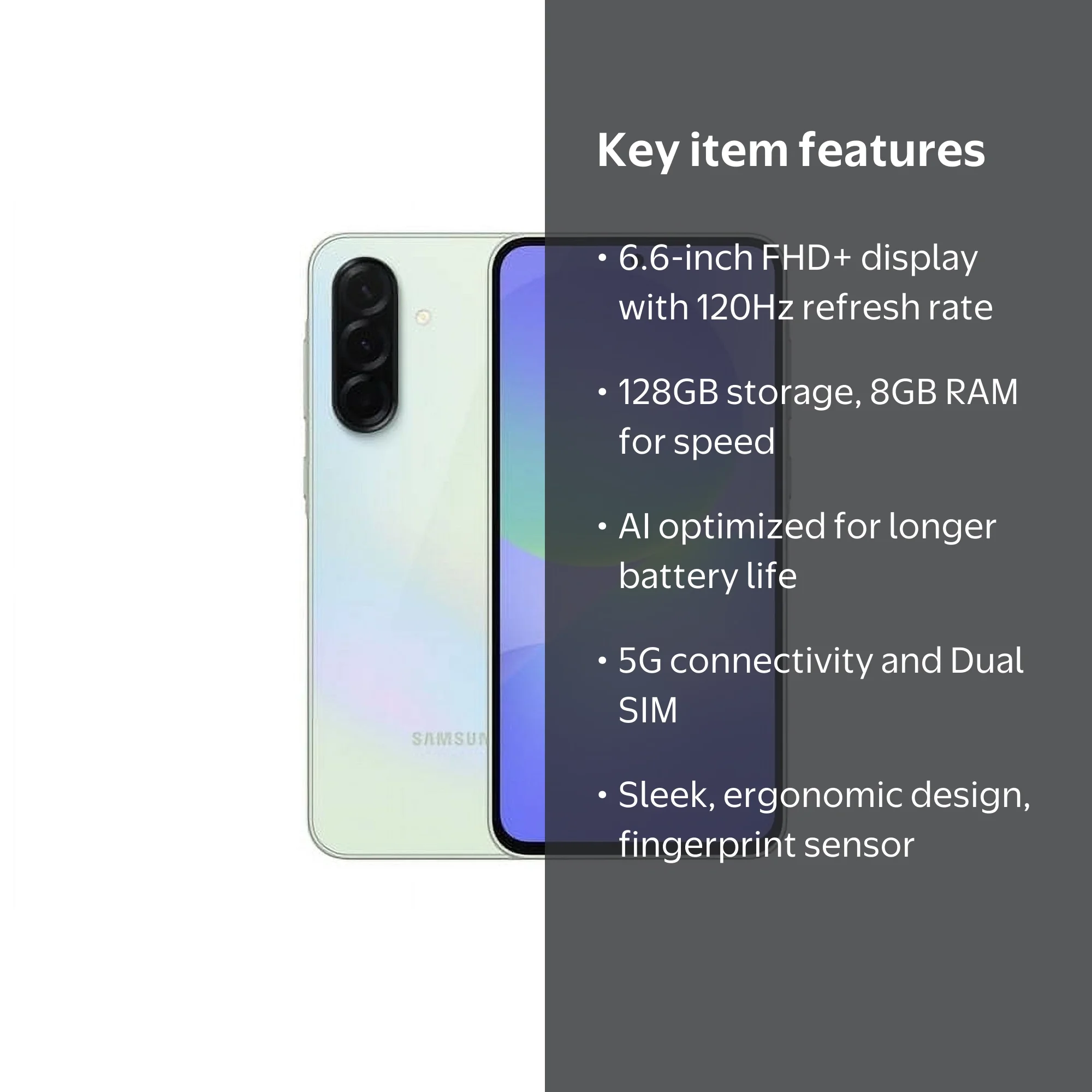 SAMSUNG Galaxy A36 5G Ai (128GB + 8GB) Awesome Lime (International