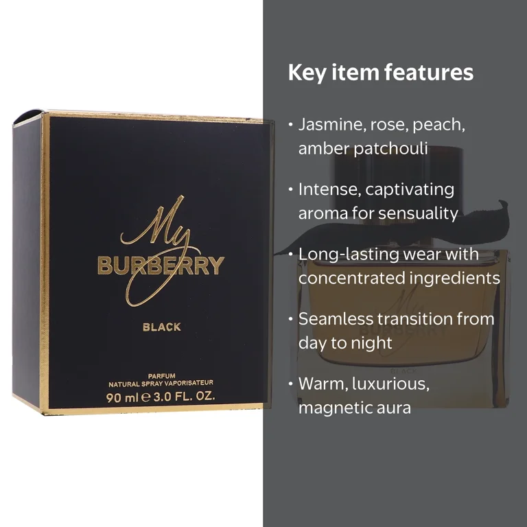 Burberry My Burberry Black, 3.0 oz Parfum Spray, Floral Fragrance