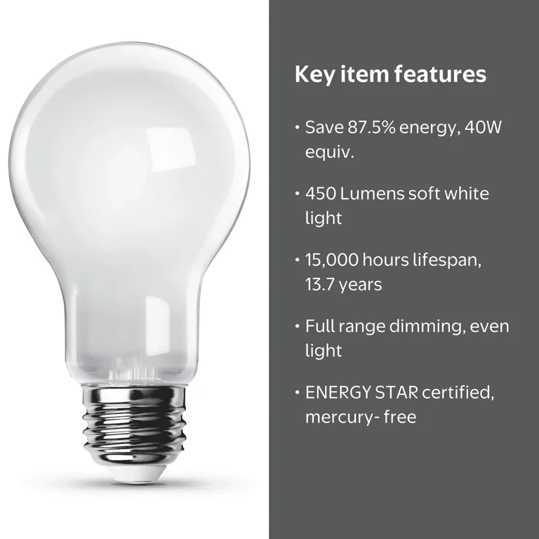 Feit Electric, LED Bulbs, Soft White, E26, Dimmable, 4 Pack