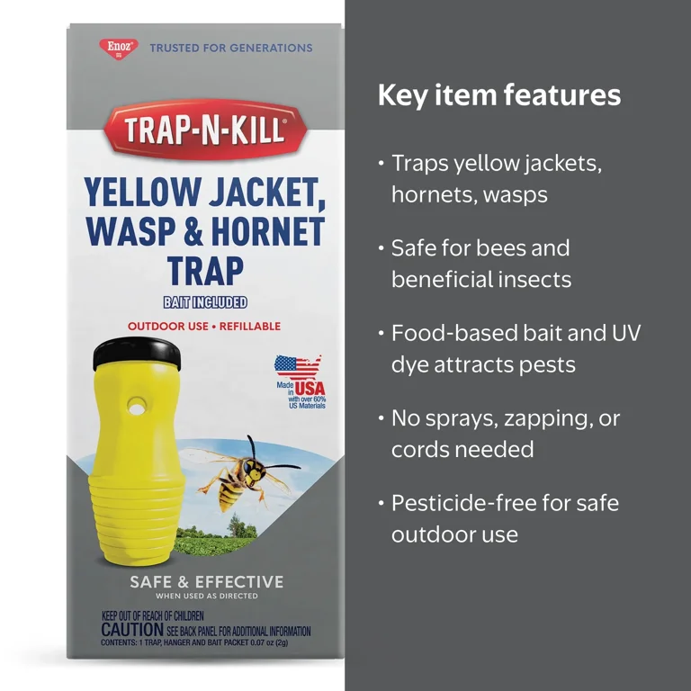 Enoz Yellow Jacket Wasp Hornet Trap with Bait, Outdoor Pest