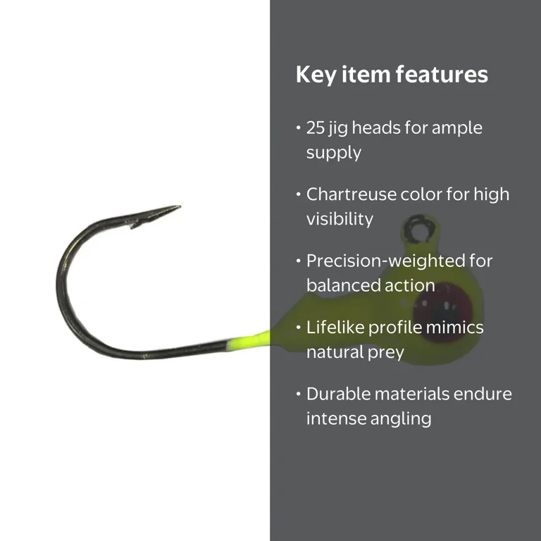 Headhunter Lures Jig Head - 1.8oz Chartreuse Jig Head - Walmart.com