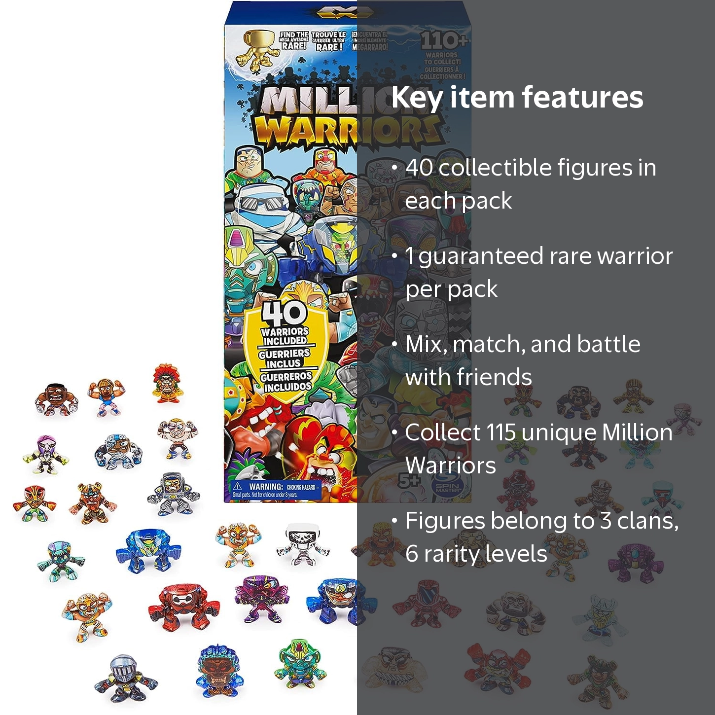 Million Warriors 40-Pack Mini Figures, Rare Warrior Included