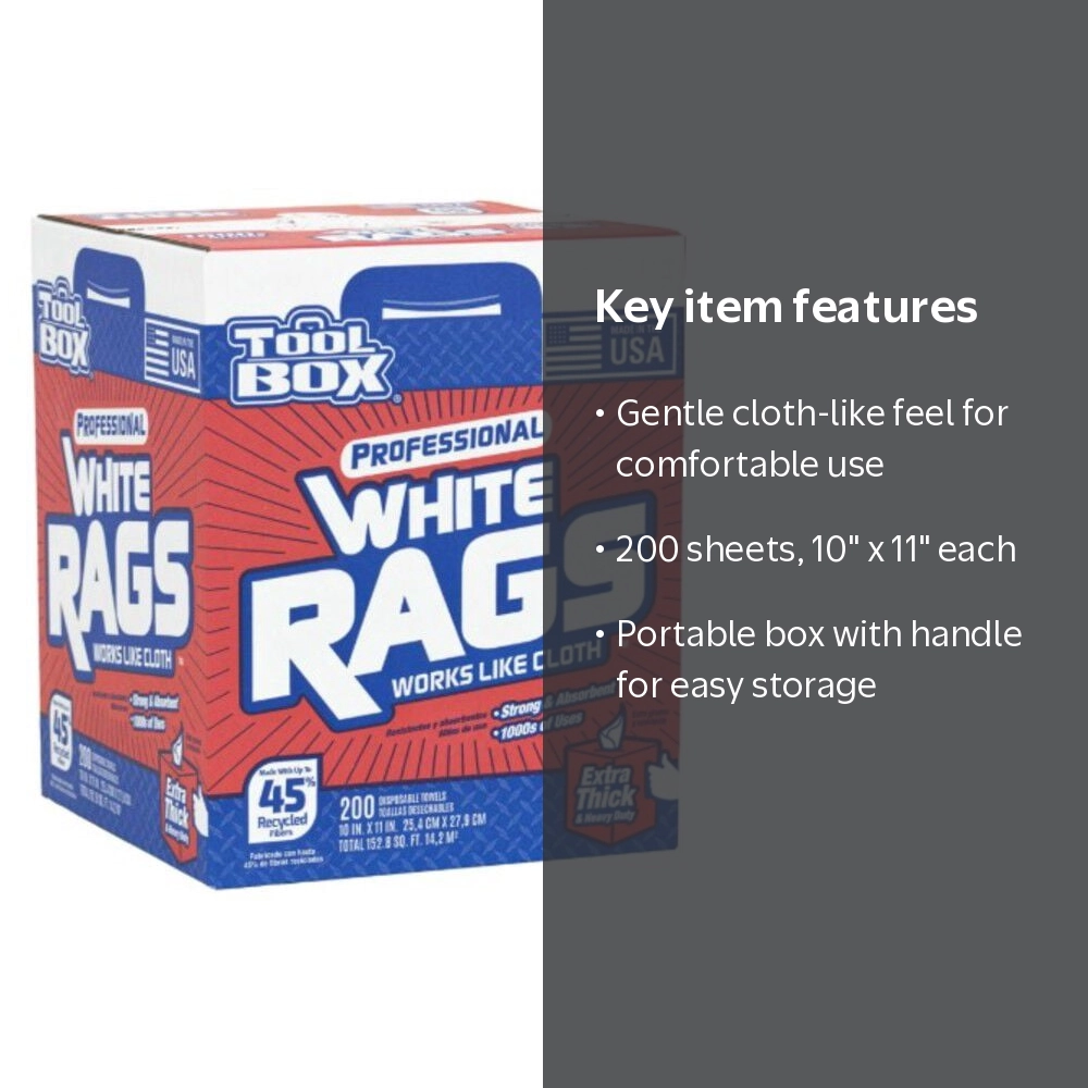 Sellars, White Rags, 200 Sheets, 10