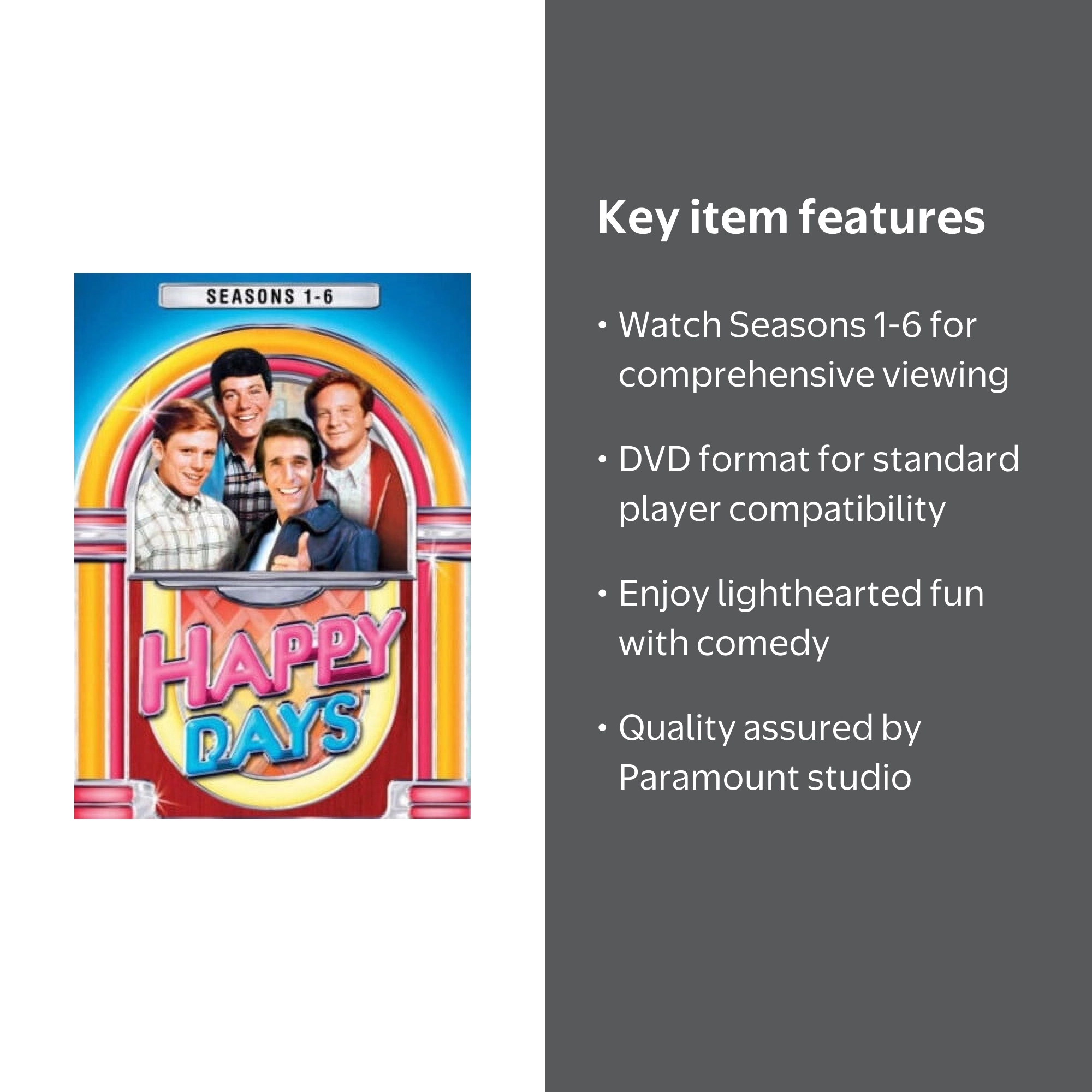 Paramount's Happy Days: Seasons 1-6 (DVD) - Classic 1950s Comedy