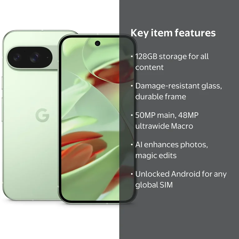 Google Pixel 9 128GB Factory Unlocked (Wintergreen) - Walmart.com