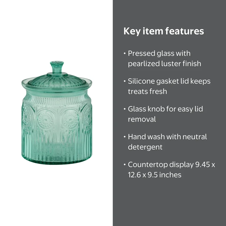 The Pioneer Woman Adeline Glass Cookie Jar, Turquoise - Walmart.com