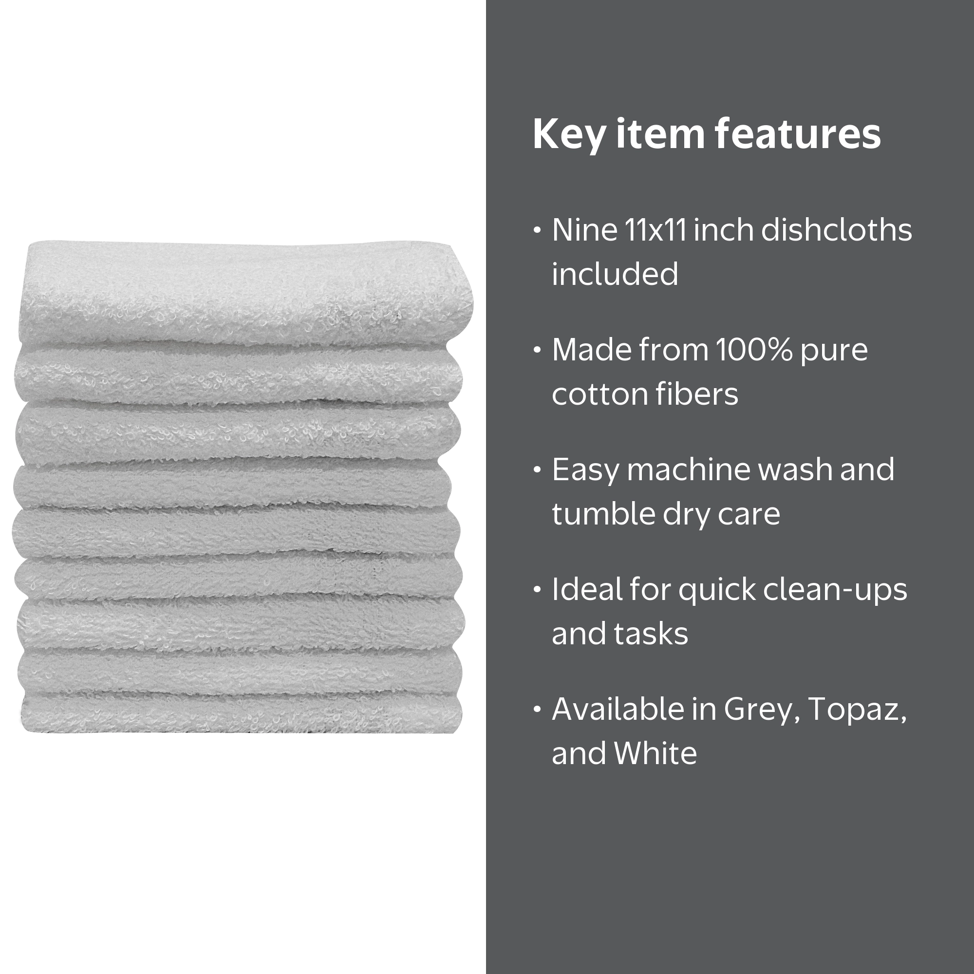 Mainstays 9-Pack Dishcloth Set, White - Walmart.com