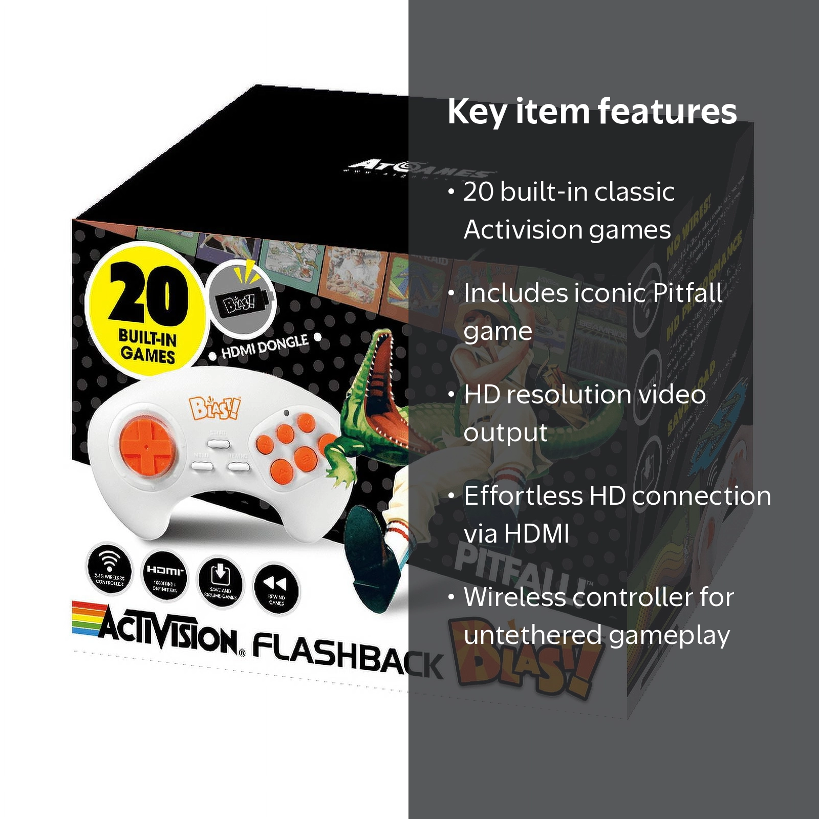 AtGames, Plug/Play Console, Activision Flashback Blast, Feat