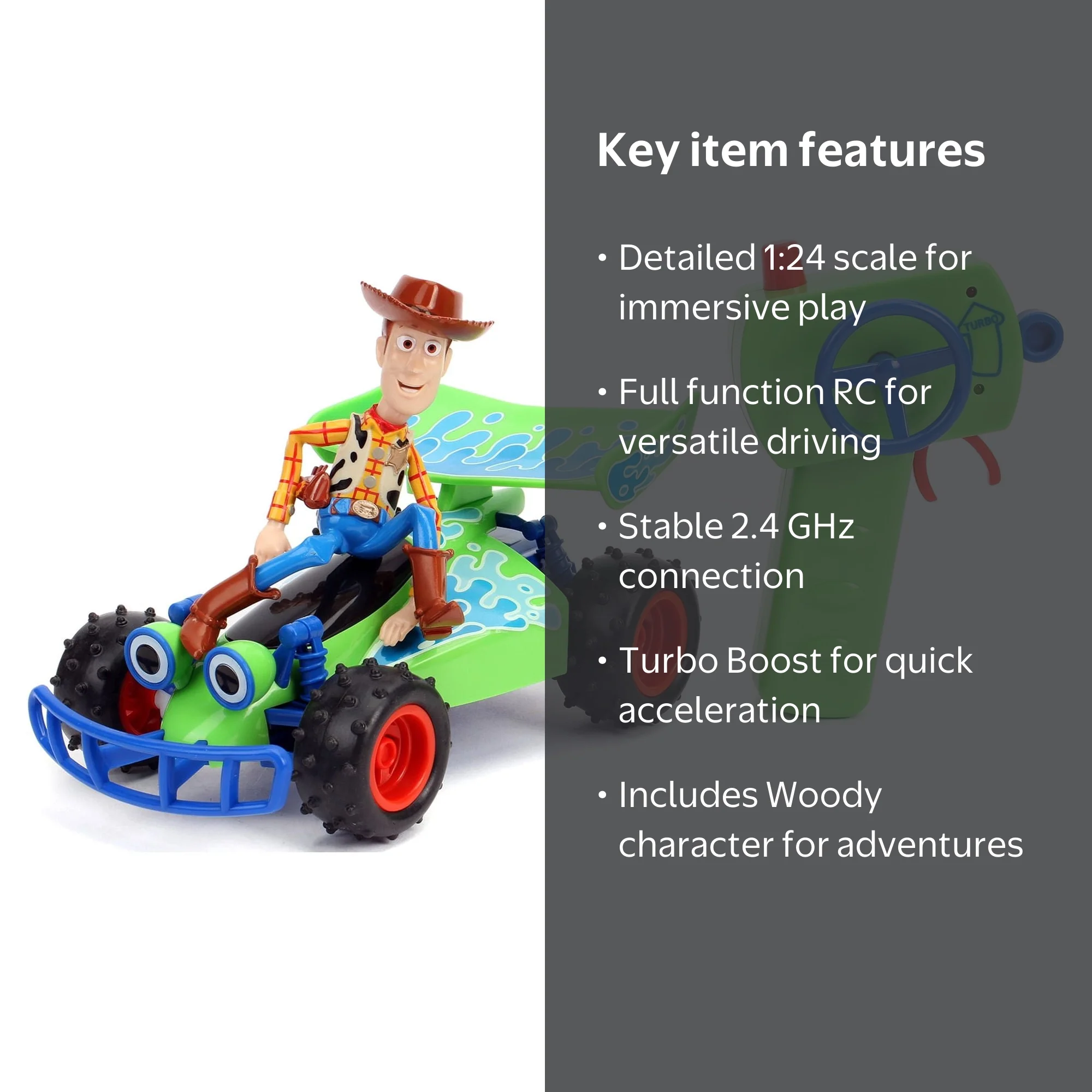 Jada Toys, Disney Toy Story Buggy R/C with Woody, 1:24 scale