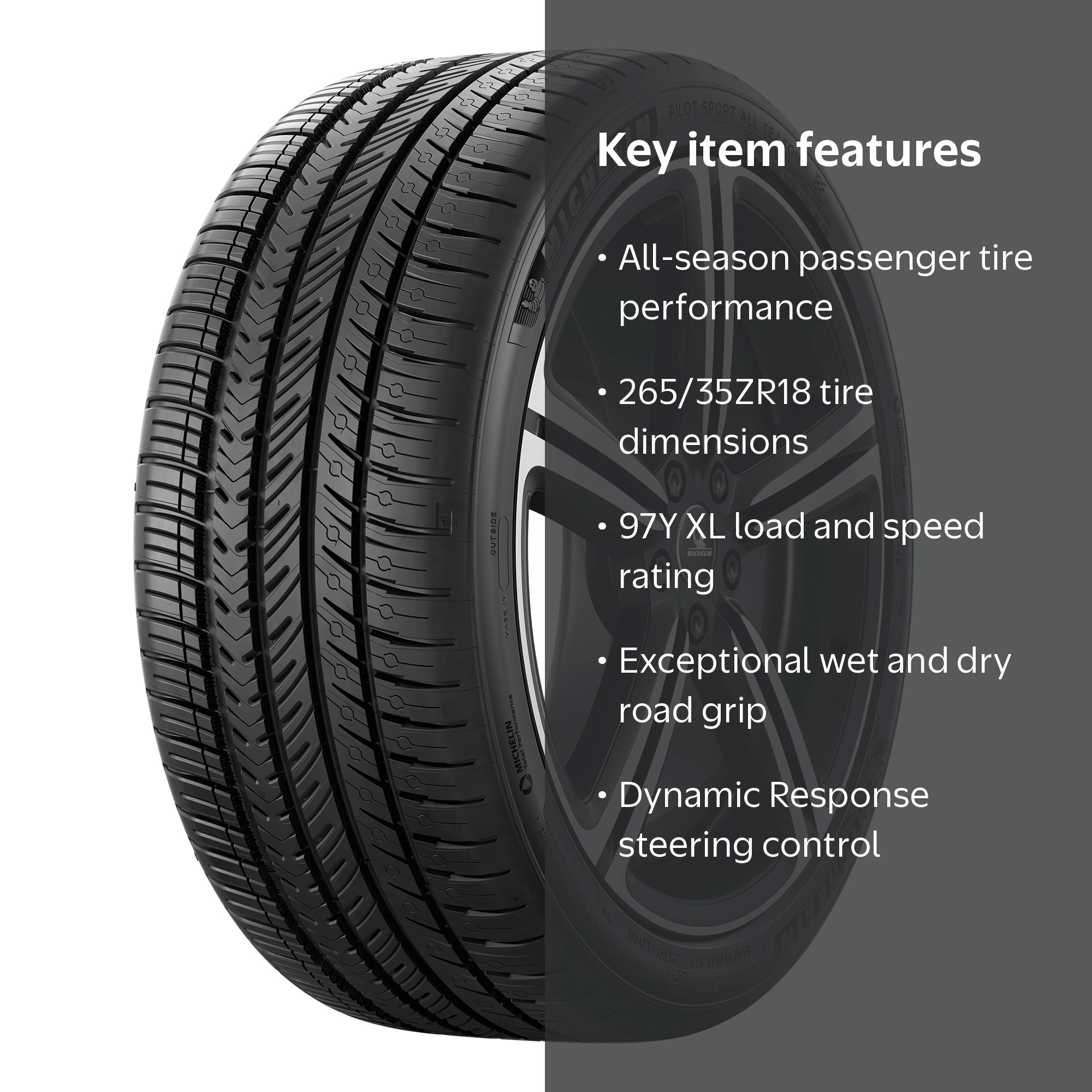 Michelin, Passenger Tire, 265/35ZR18 97Y XL, All Season - Walmart.com