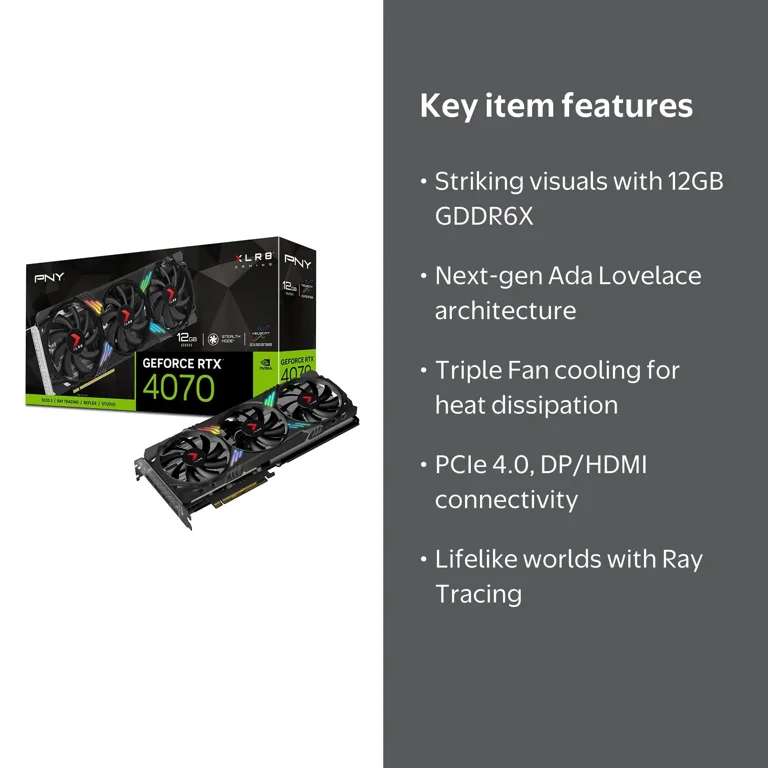 PNY GeForce RTX 4070 12GB XLR8 Gaming VERTO EPIC-X RGB Triple Fan