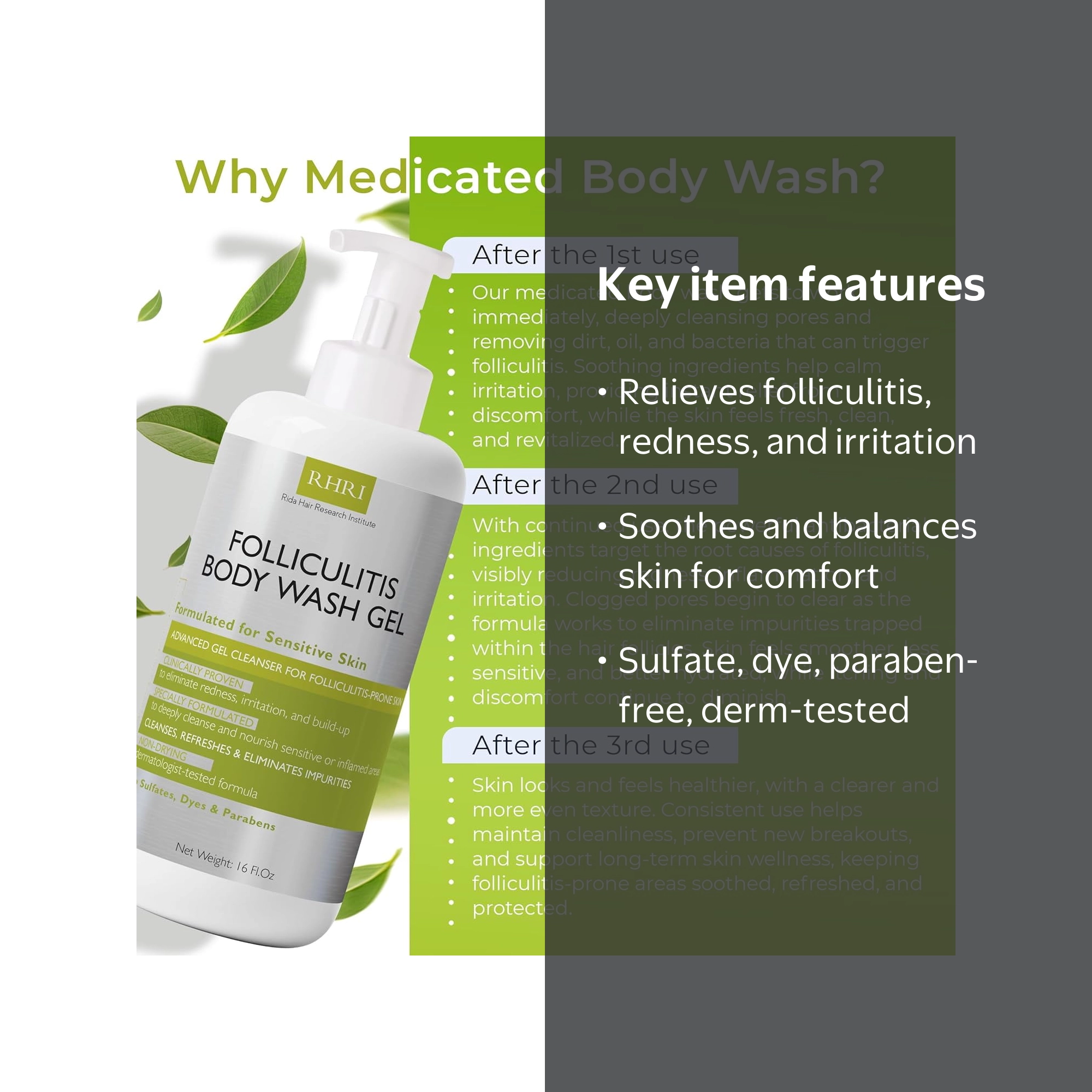Terramed Folliculitis Body Wash Gel, Sensitive Skin - Walmart.com