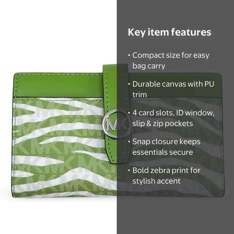 Michael Kors Women's Greenwich Medium Zebra Signature Logo Snap