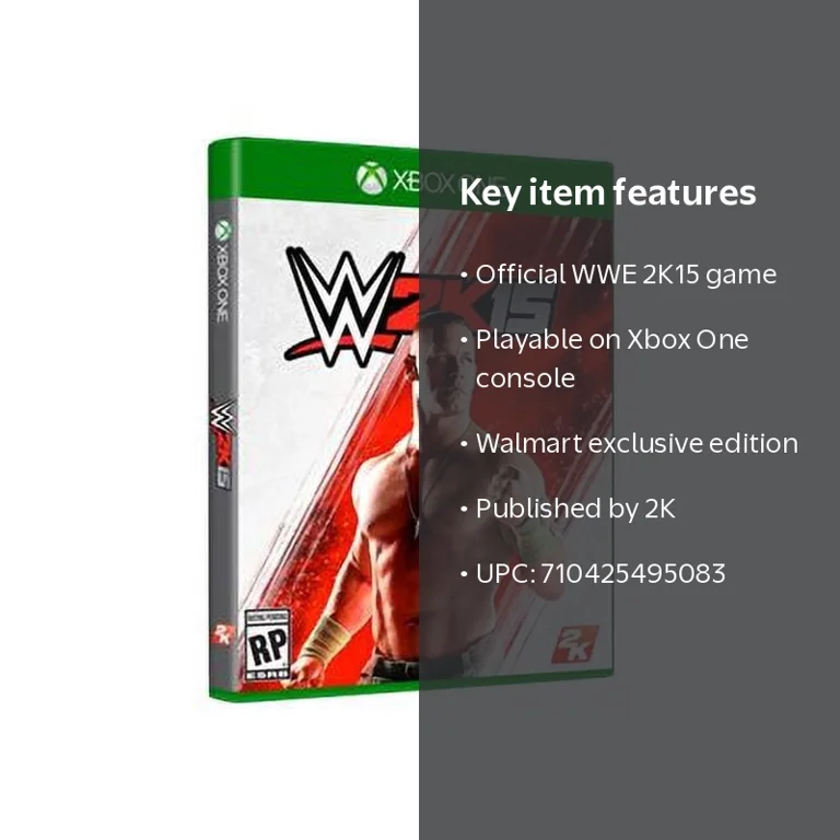 WWE 2K15 Video Game for Xbox One, Sports Wrestling, 4 Offline