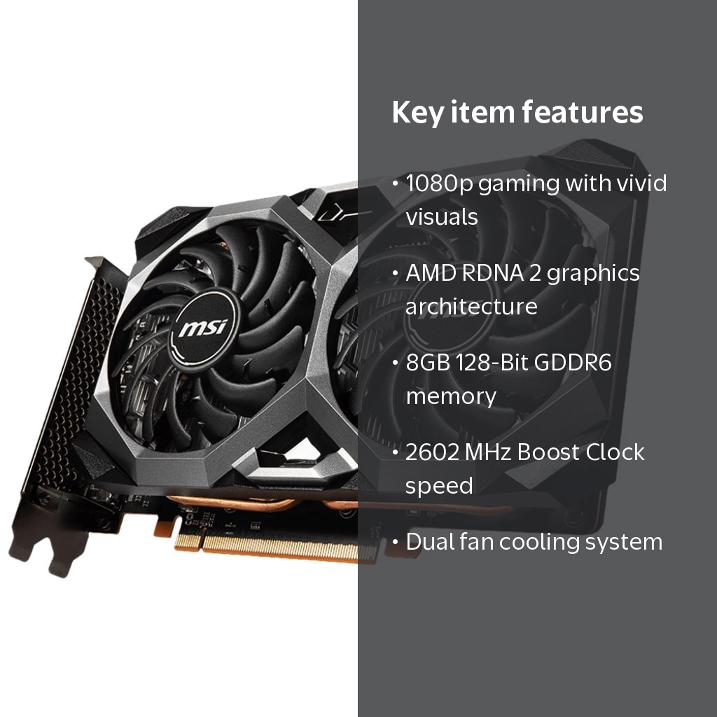 【美品】MSI Radeon RX 6600 XT MECH 2X 8G OC MSI Mech Radeon RX 6600 XT Graphics 8GB GDDR6 PCI Express 4.0 ATX