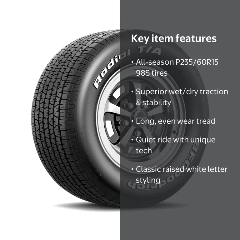 BFGoodrich Radial T/A All-Season Tire, P235/60R15 98S, High