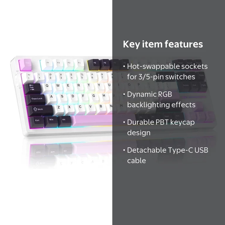 MageGee LIGHT87 Wired Mechanical Gaming Keyboard, 87 Keys, Hot