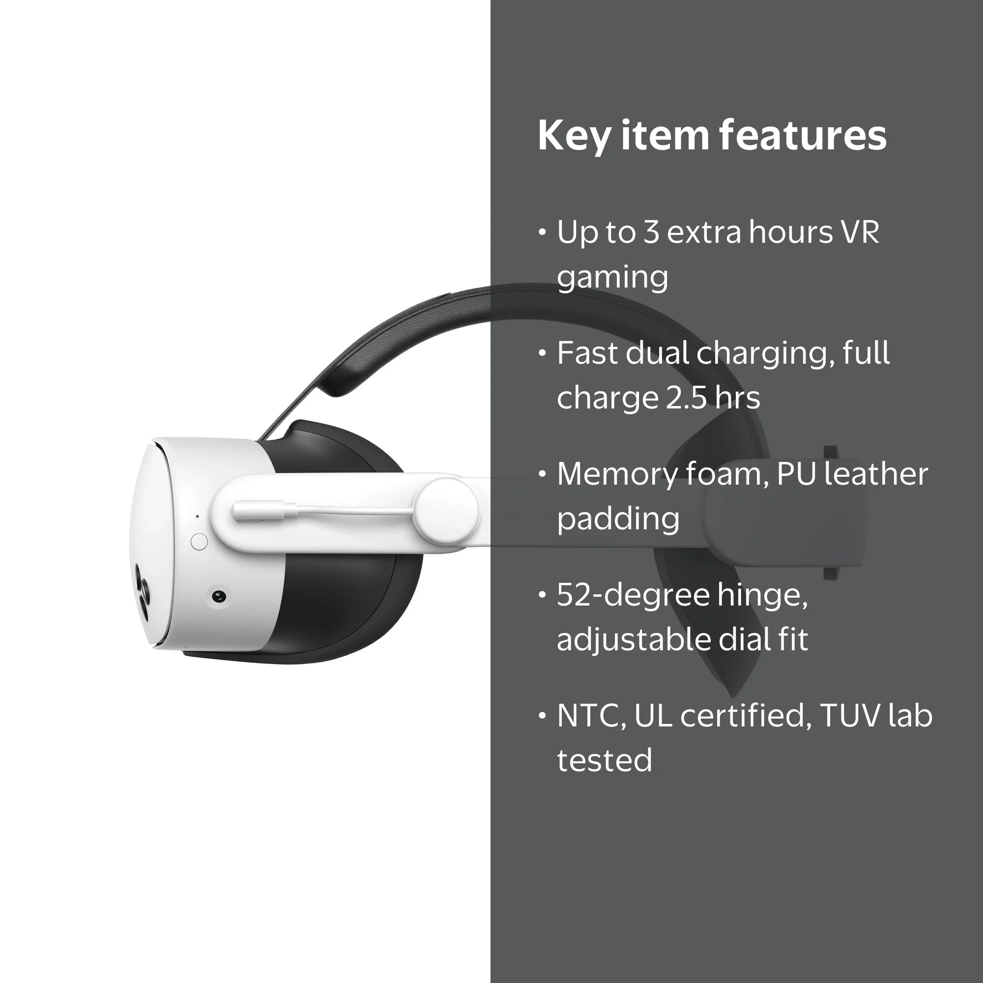 KIWI design K4 Boost Comfort Battery Head Strap, Meta Quest 3