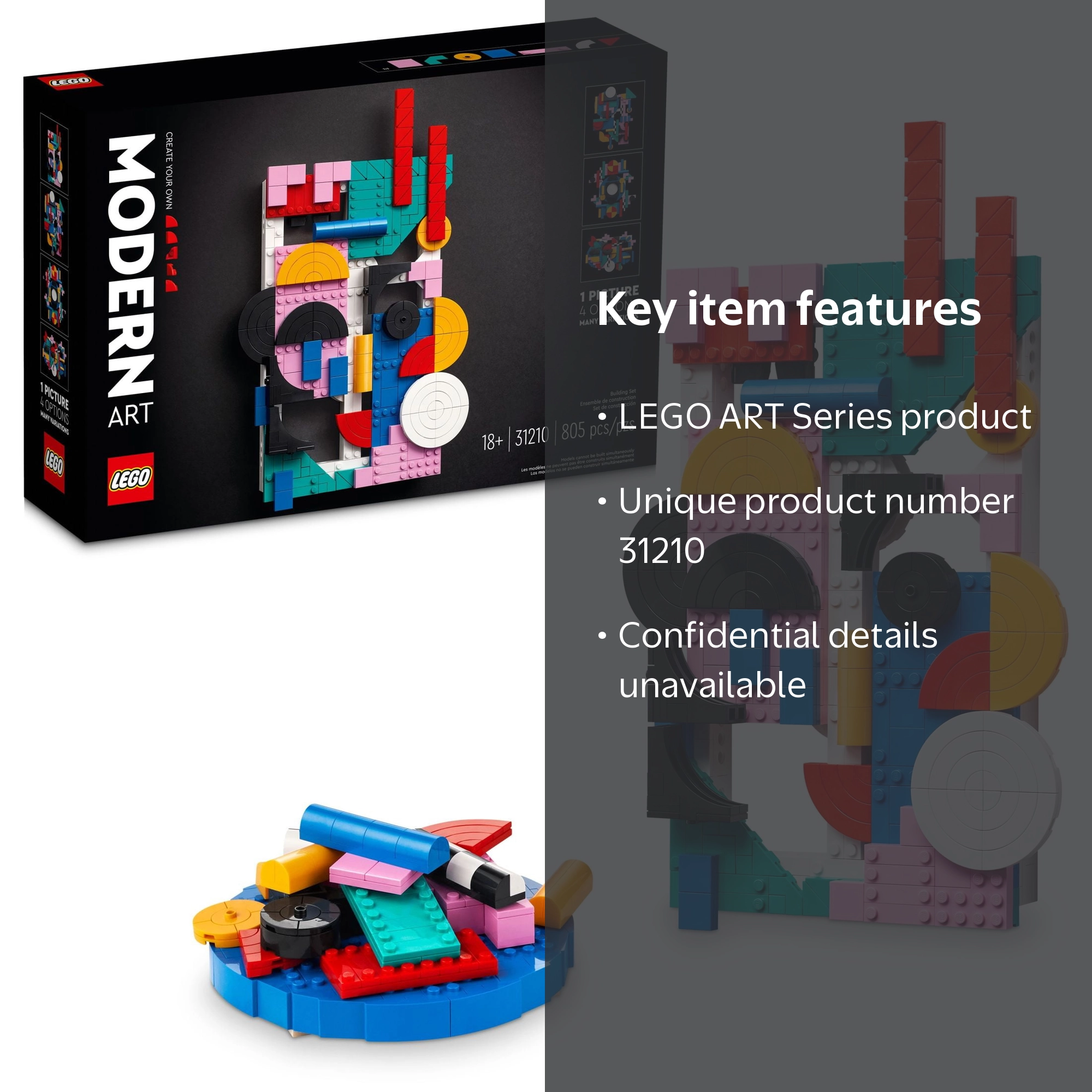 idea アイデア　312 LEGO Art Modern Art 31210 Build & Display Kit, 805 Pieces