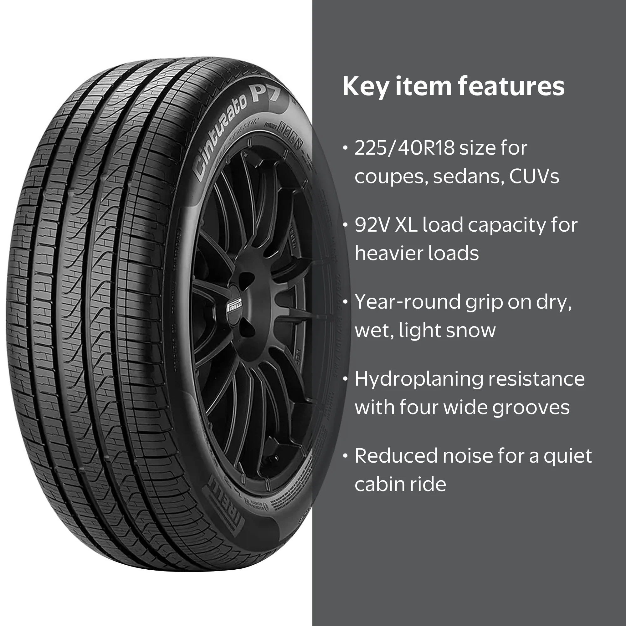 Pirelli Cinturato P7 All Season 225/40R18 92V XL Passenger Tire