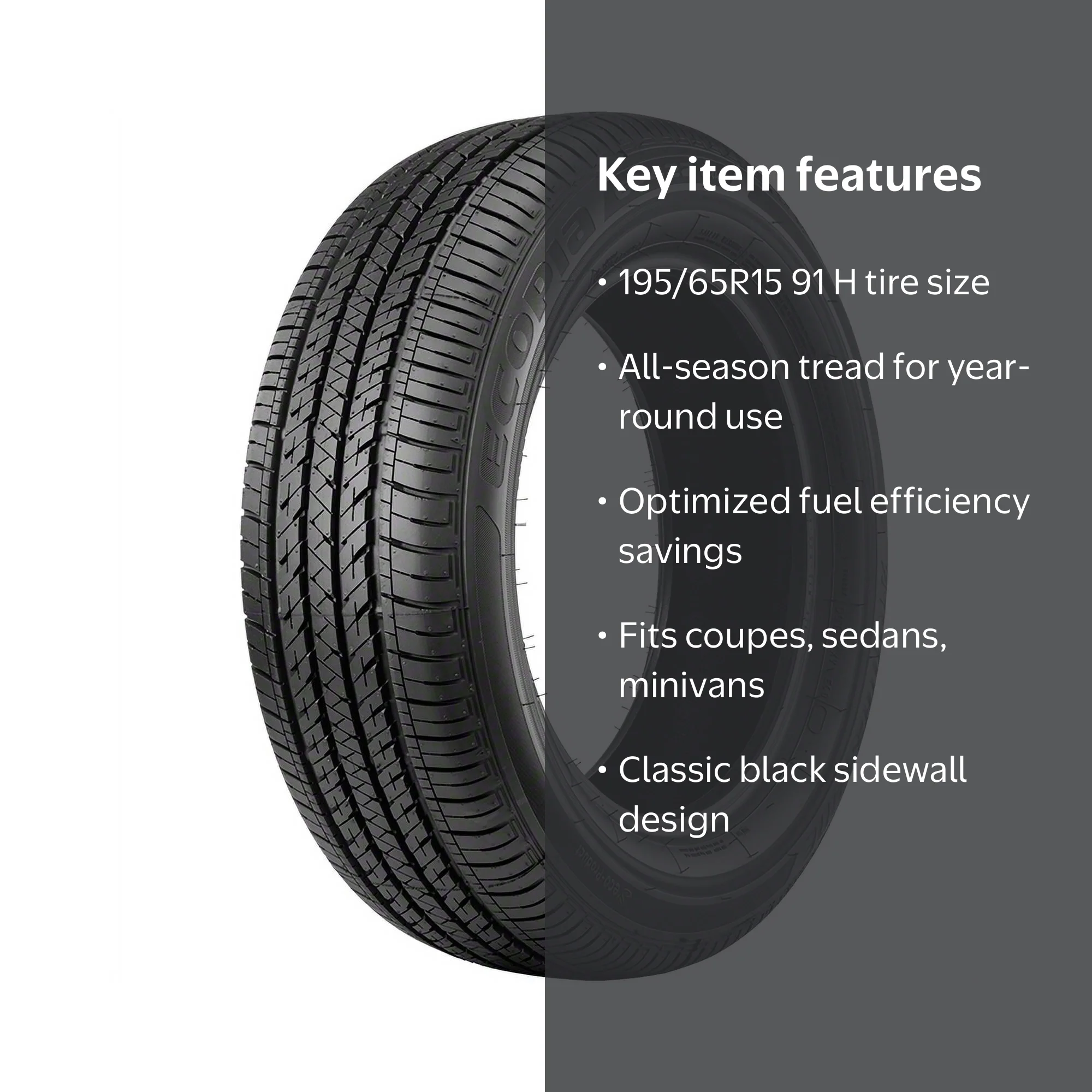 Bridgestone Ecopia EP422 Plus 195/65R15 91 H Tire Fits: 2013-15