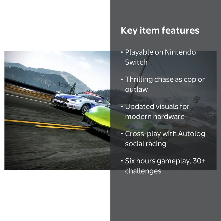 Electronic Arts Need For Speed Hot Pursuit Remastered, Nintendo