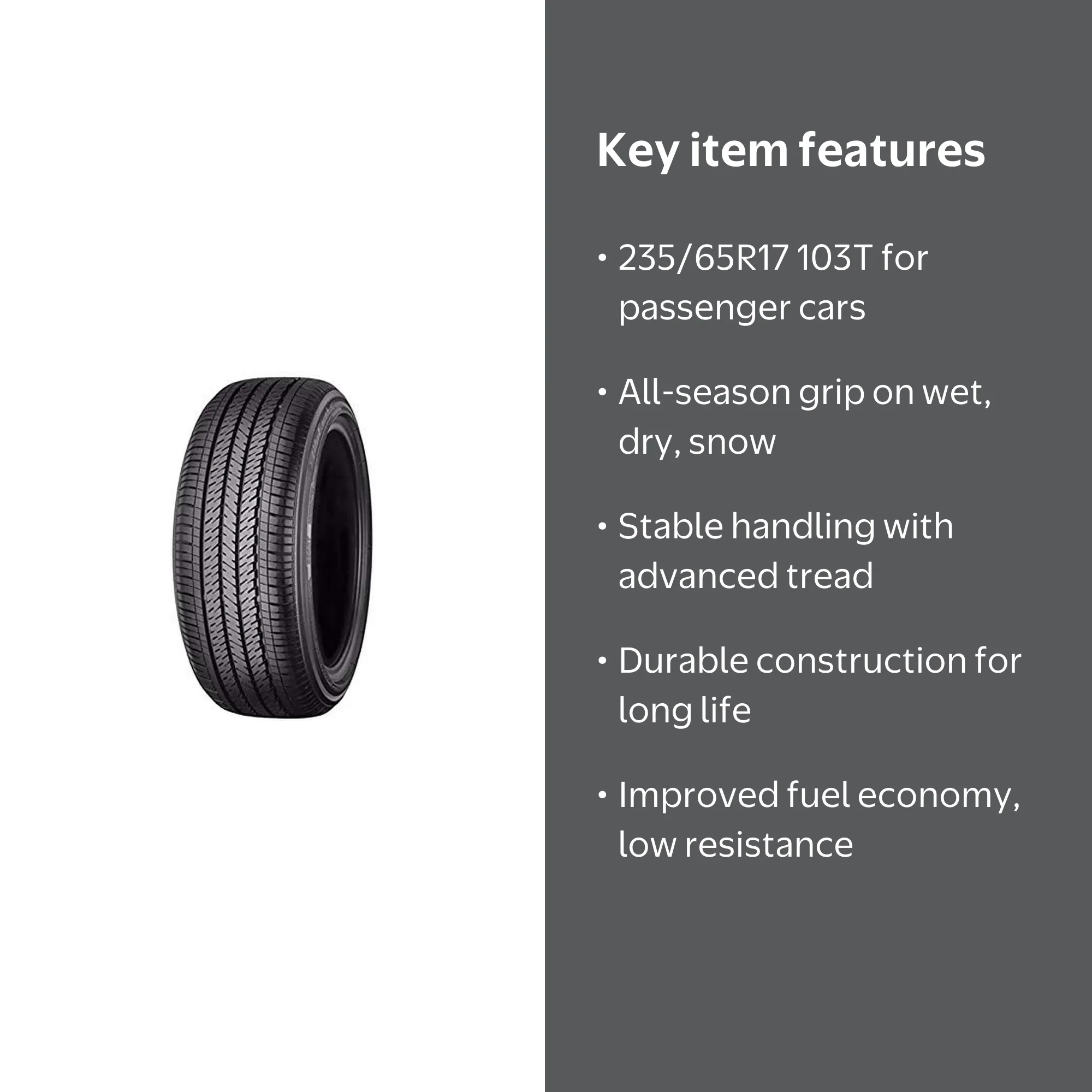 Yokohama BluEarth S34BZ All-Season Passenger Tire P235/65R17 103T