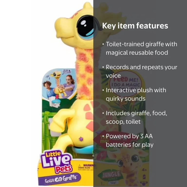 Little Live Pets Gotta Go Giraffe Gigi Interactive Plush Toy