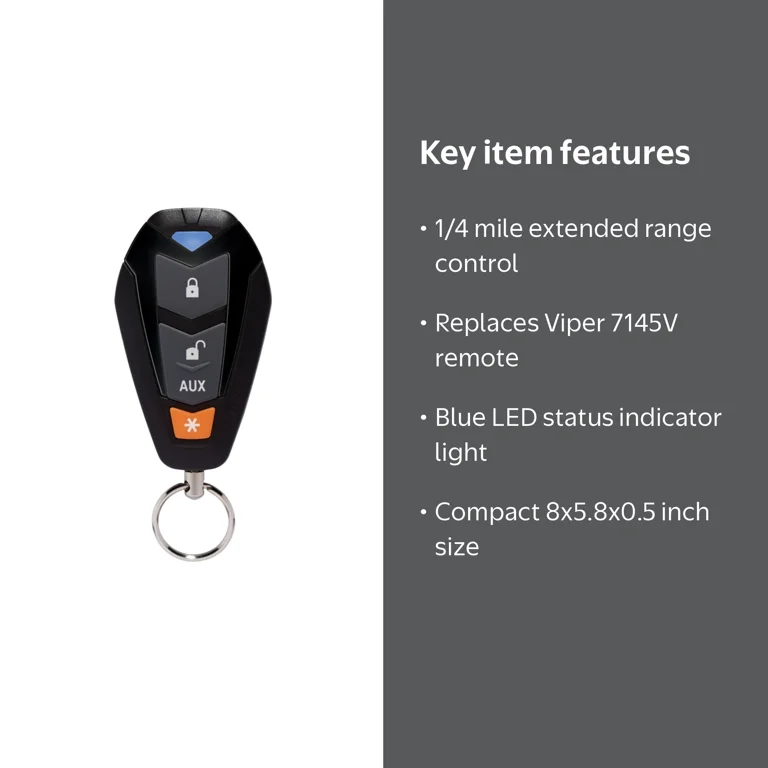 Viper, Remote, 7145V 4 Button, 434MHz 2/66 Code, 1500 ft Range