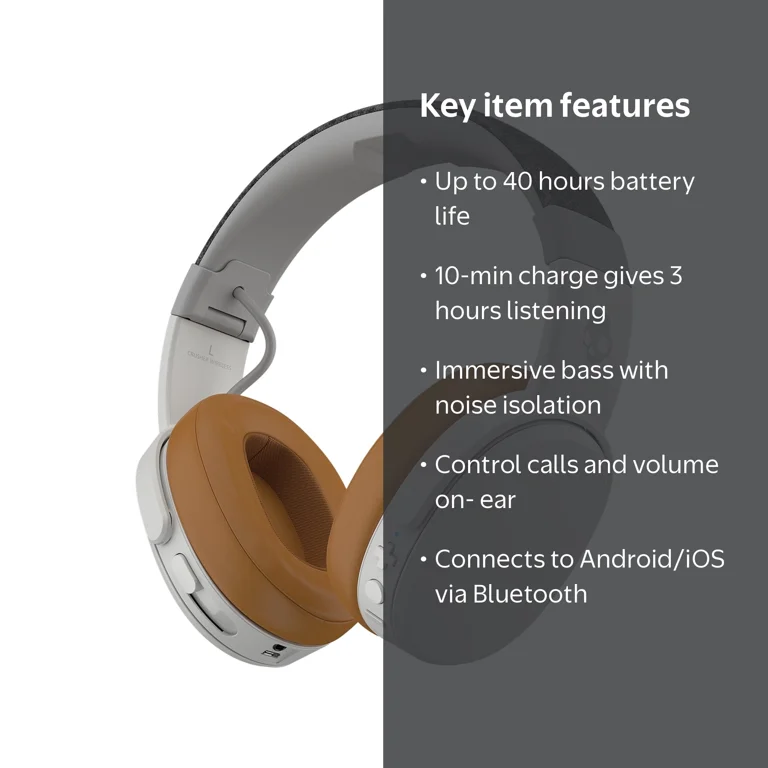 Skullcandy Crusher Wireless Over-Ear Bluetooth Headphone with Mic
