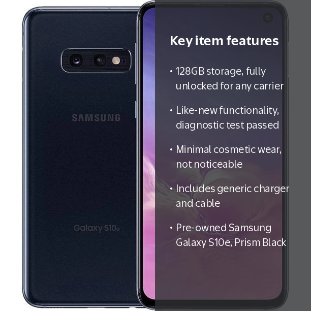 Pre-Owned Samsung Galaxy S10e SM-G970U 128GB Unlocked Smartphone