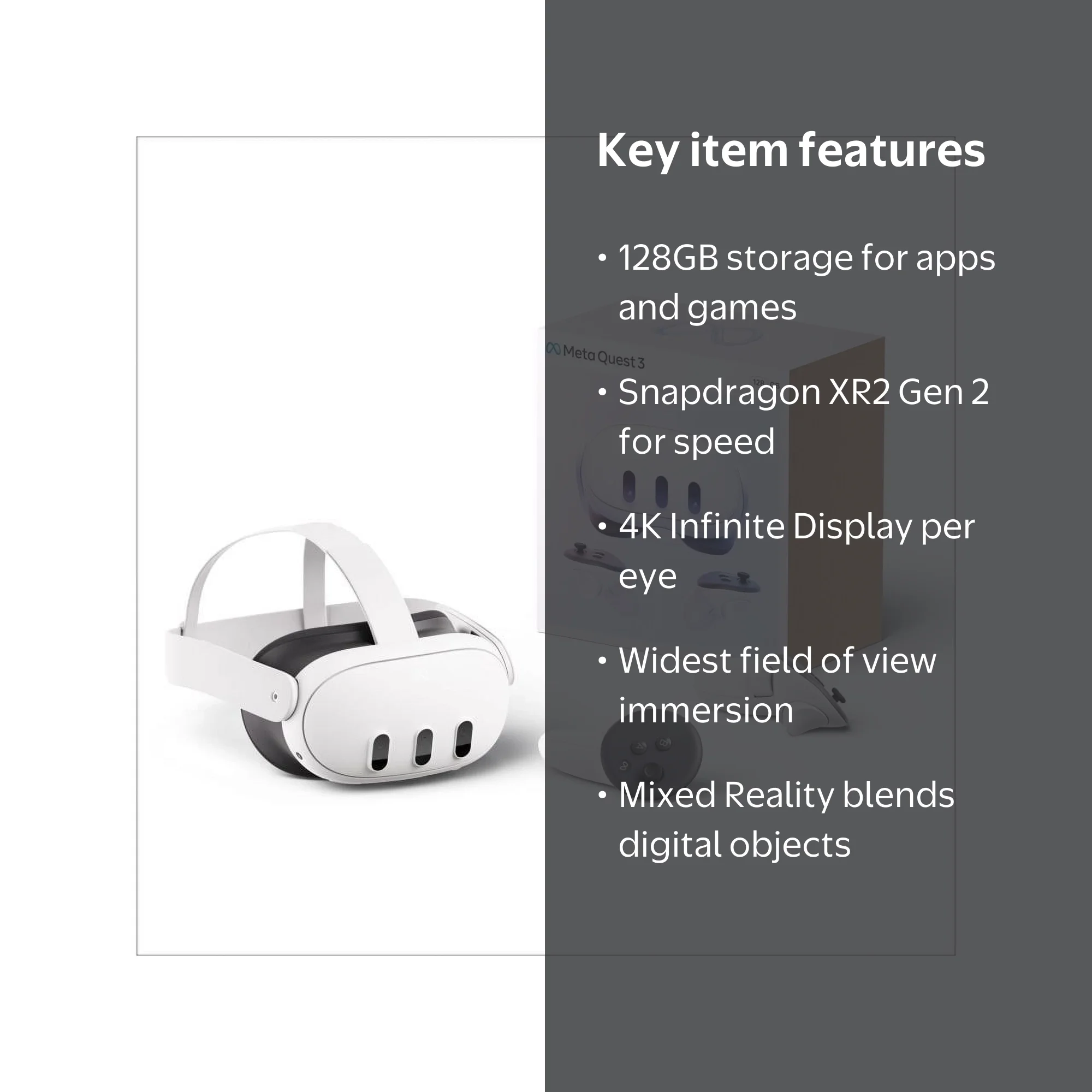 Meta Quest 3 - 128GB, Mixed Reality Headset with Powerful