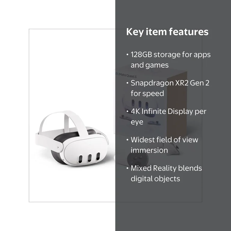 Meta Quest 3 - 128GB, Mixed Reality Headset with Powerful