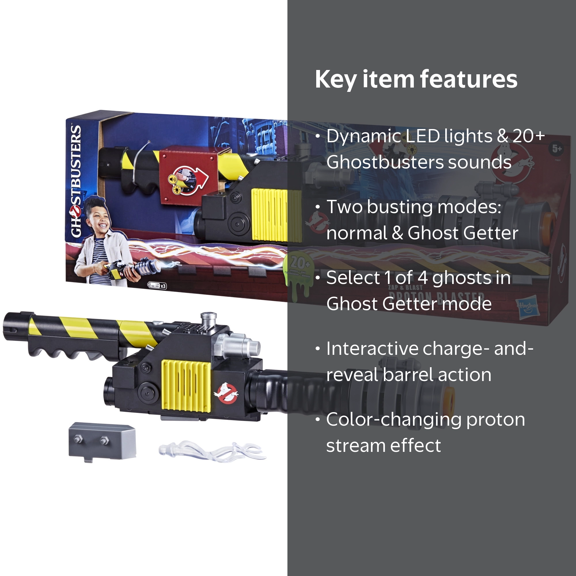 Ghostbusters Jouet de Jeu de rôle Proton Blaster de Film, équipement Classique Bleu pour Enfants de 5 Ans et Plus, Excellent Cadeau pour Les Enfants, Les collectionneurs et Les Fans