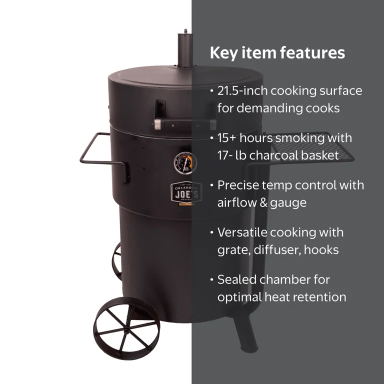 Oklahoma Joe's Bronco Pro Drum Smoker - Black - Walmart.com
