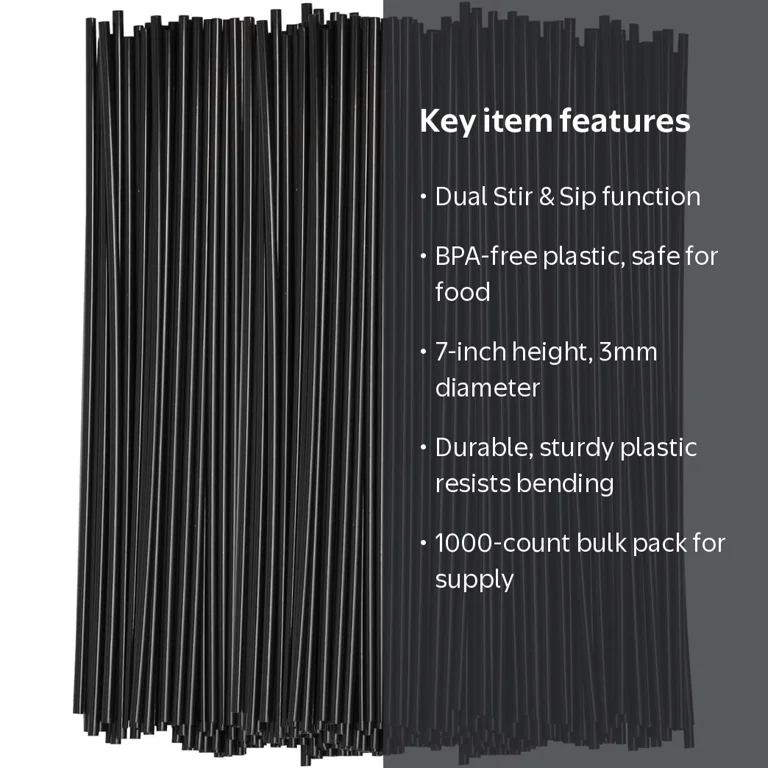 GUSTO, Coffee Stir Sticks, 7-inch, Black, 1000-pack - Walmart.com