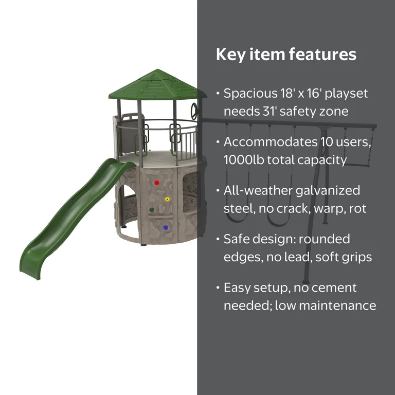 Lifetime, Kid‚Äôs Adventure Tower Playset, 91200, Green and Brown
