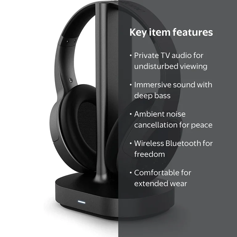 Brookstone, TV Bluetooth Headphones, Wireless Noise Cancelling
