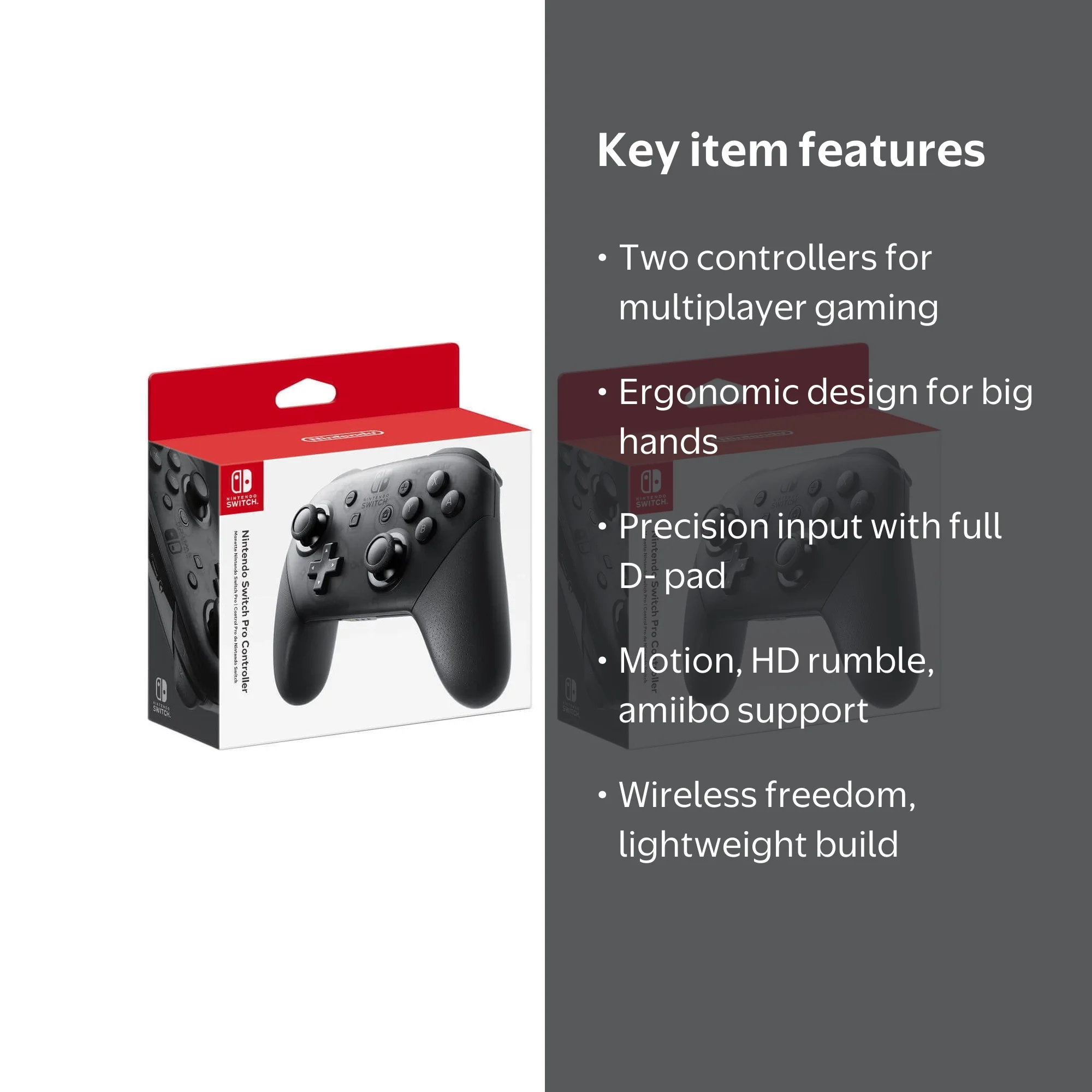 Nintendo Official 2 Pack Switch Pro Wireless Game Controller
