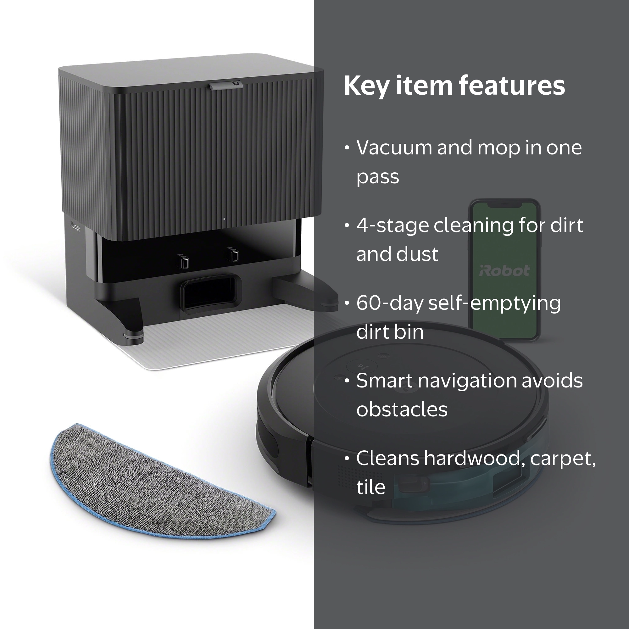 iRobot, Roomba Combo 2 Essential Robot and Mop, AutoEmpty dock