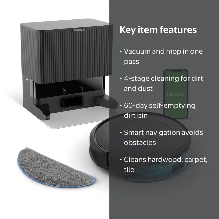 iRobot, Roomba Combo 2 Essential Robot and Mop, AutoEmpty dock