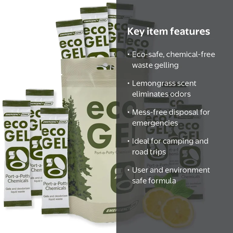 Emergency Zone Eco-Gel Camping Toilet Chemicals, Deodorizing