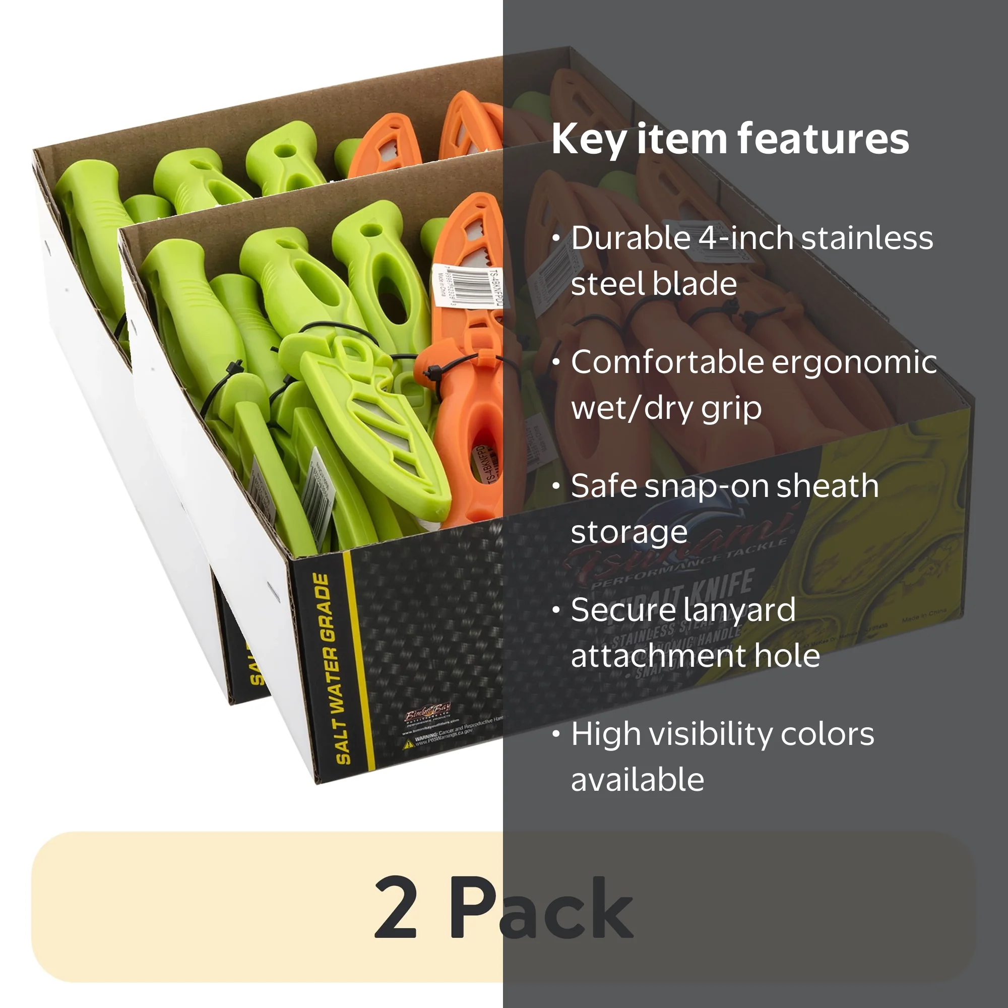 Tsunami 4 Bait Knife - Stainless Steel Blade, Handle - Walmart.com