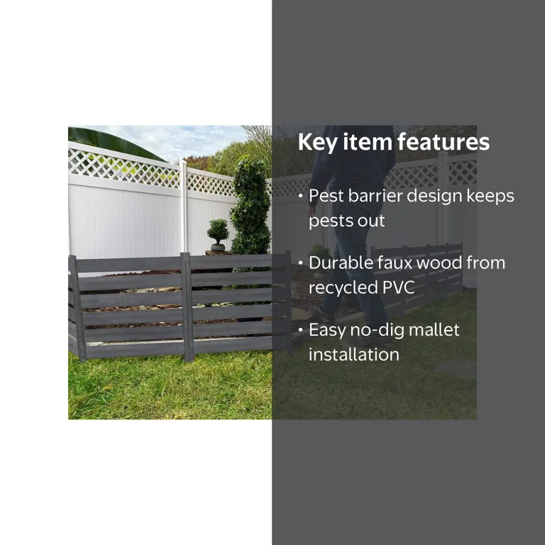 Zippity Outdoor Decorative Wood Border No-Dig Charcoal WoodTek