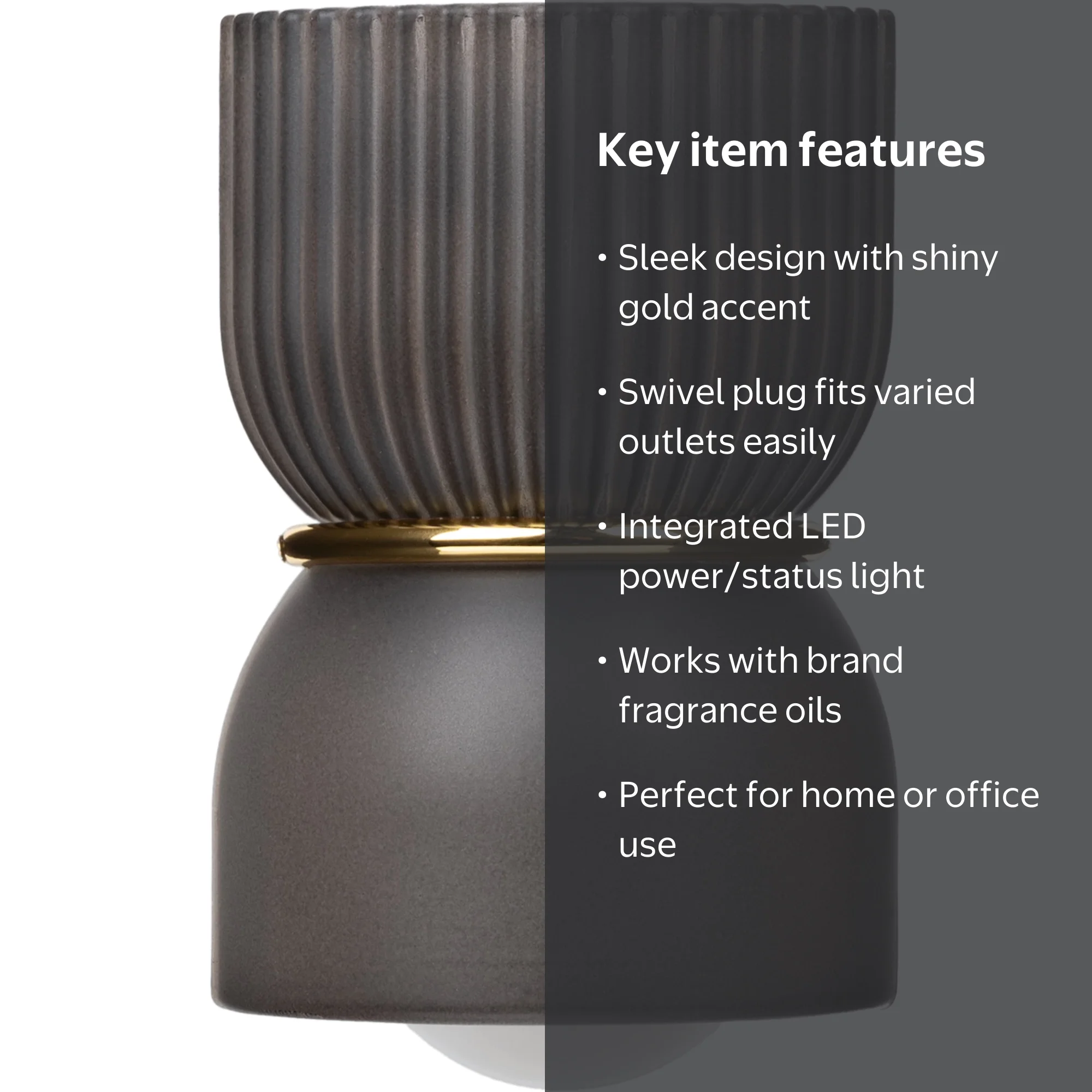 Better Homes & Gardens Aroma Fragrance Plug Ribbed Rich Black with 